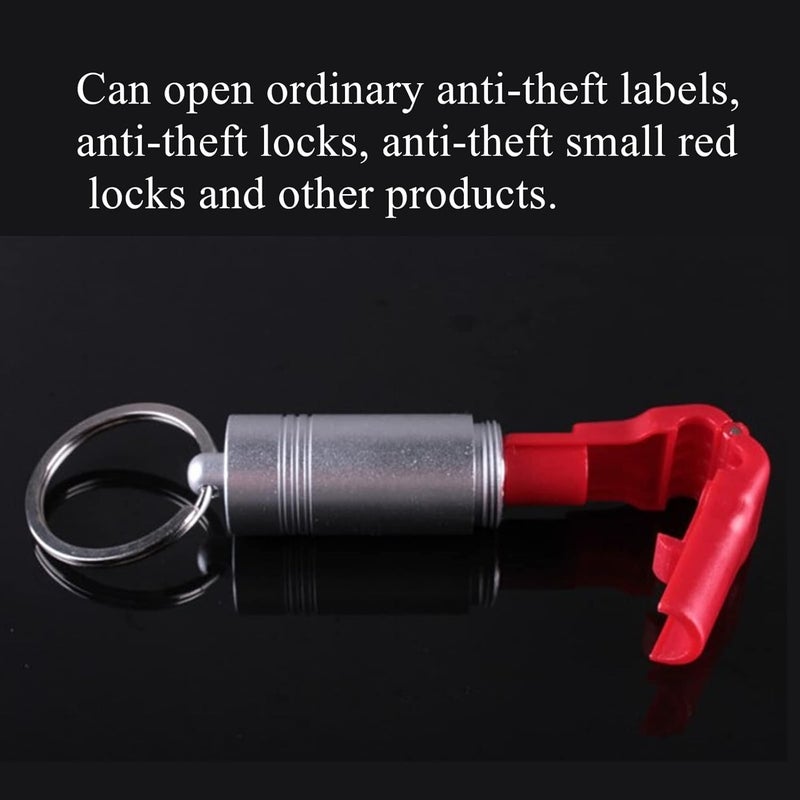 woobles 5500GS Mini Portable Tag Detacher - Keychain Magnet Tag Detacher, Anti‑Theft Buckle Removal Device for Supermarket and Clothing Store, Hook Lock Small Red Lock Metal Unlocker Open Nail Button Key - Image 4